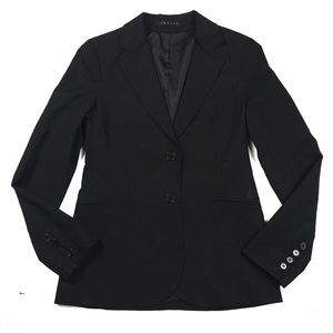 Theory Black Stretch Wool 2 Button Blazer
